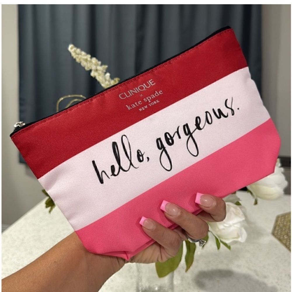 Limited Edition CLINIQUE X KATE SPADE , HELLO, GORGEOUS MAKEUP COSMETIC BAG